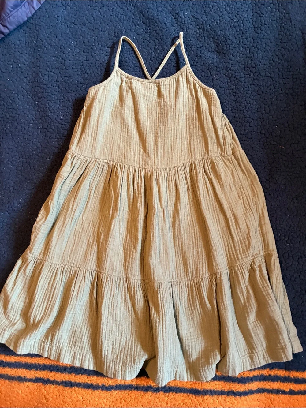 GAP Olive Green Tiered Gauze Sundress